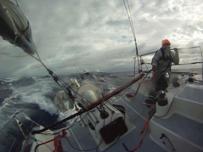 Paul Peggs at the helm – Global Ocean Race 2011/2012 photo copyright Global Solo Challenge taken at  and featuring the Class 40 class