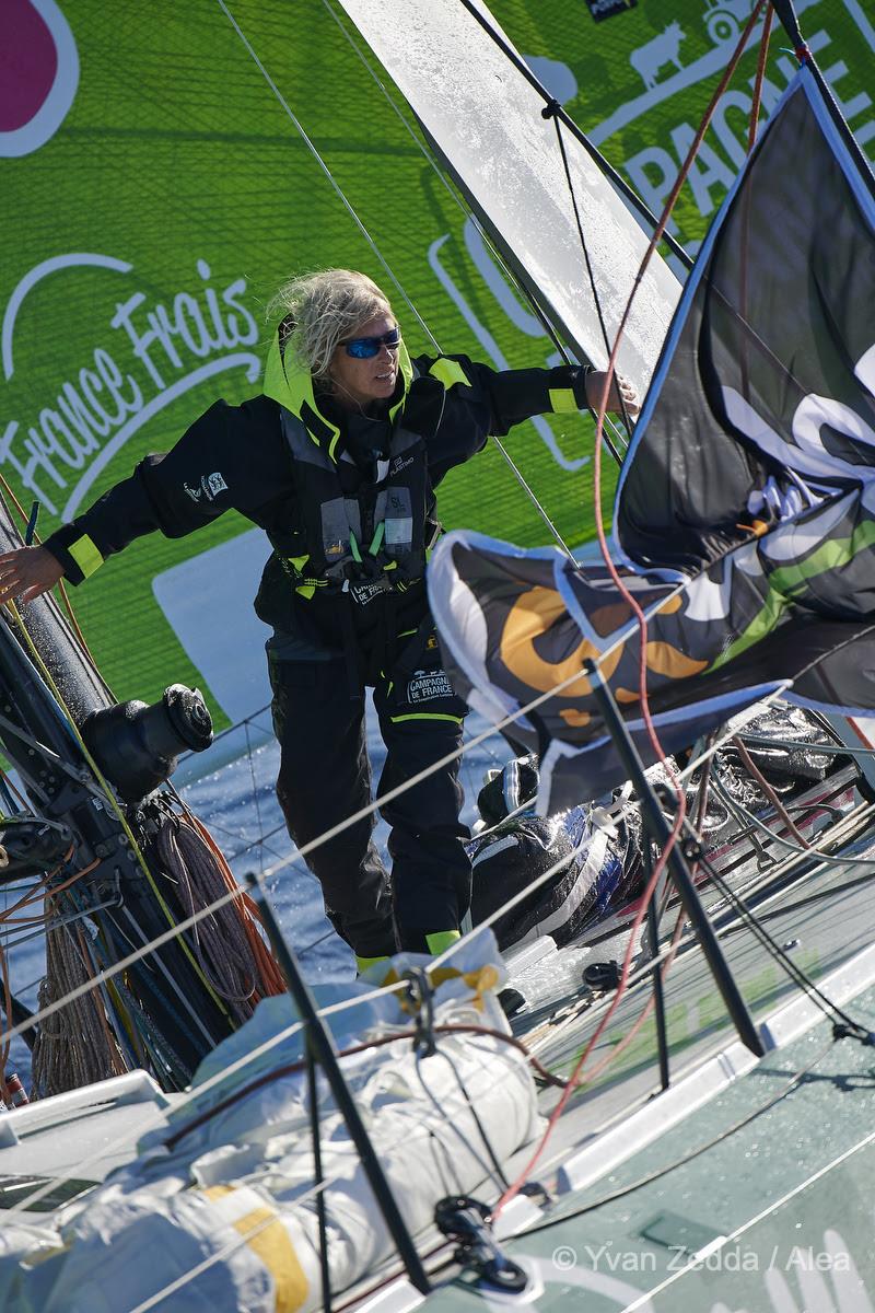 British skipper Miranda Merron is training on Imoca Campagne de France on September 10, 2020, off Lorient, France - photo © Yvan Zedda / Alea