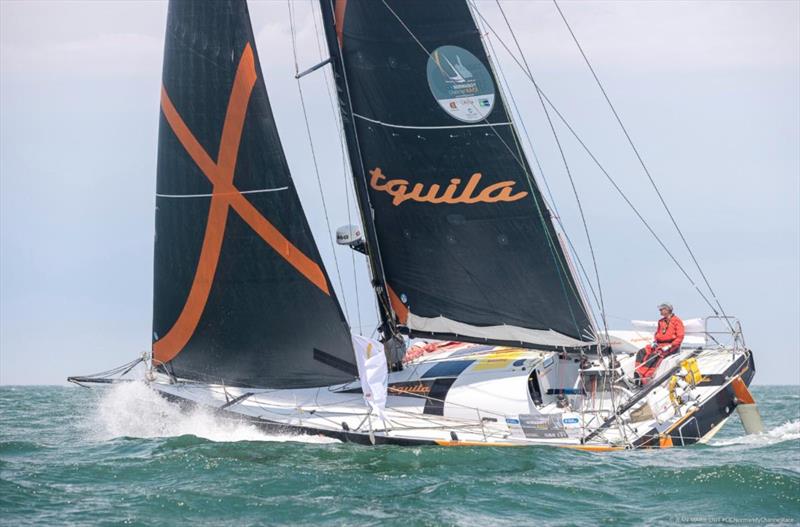 The 2014 Sam Manuard designed Tquila is expected to be racing with a team led by James McHugh and the British multiple world record Brian Thompson photo copyright Jean-Marie Liot / CIC Normandy Channel Race taken at Royal Ocean Racing Club and featuring the Class 40 class