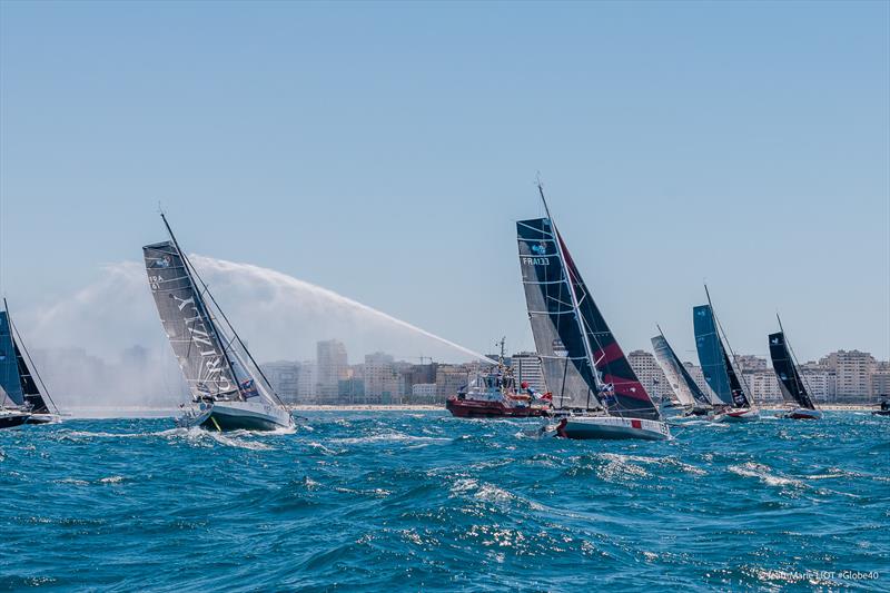 The Globe40 Race fleet departs Tangier, Morocco photo copyright Jean-Marie Liot taken at  and featuring the Class 40 class