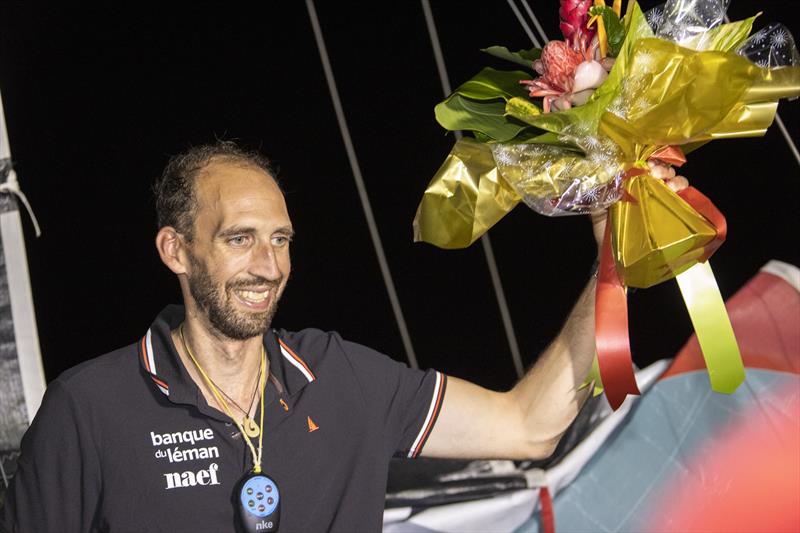 Simon Koster (Banque de Léman) finishes the Route du Rhum-Destination Guadeloupe photo copyright Alexis Courcoux / #RDR2022 taken at  and featuring the Class 40 class