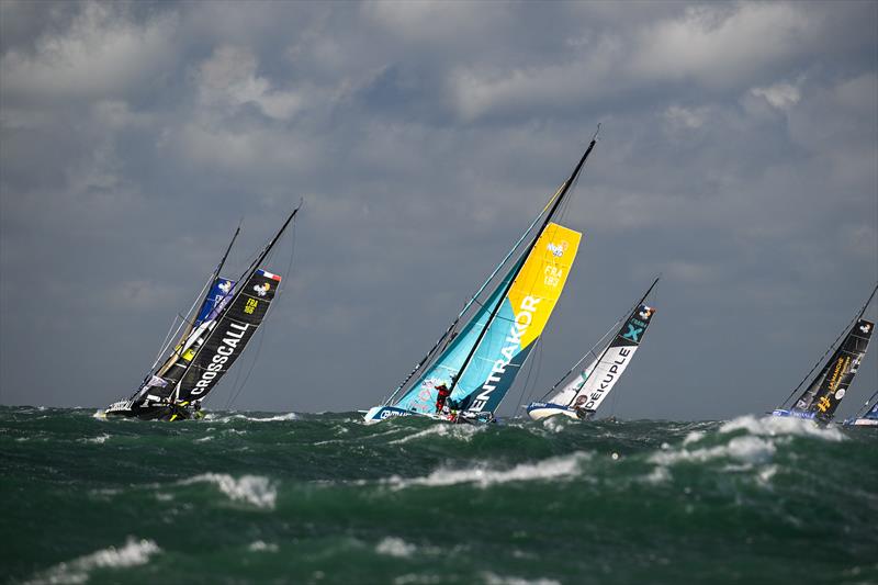 Class 40 at the start of the Transat Jacques Vabre in Le Havre, France photo copyright Jean-Louis Carli / Alea taken at  and featuring the Class 40 class