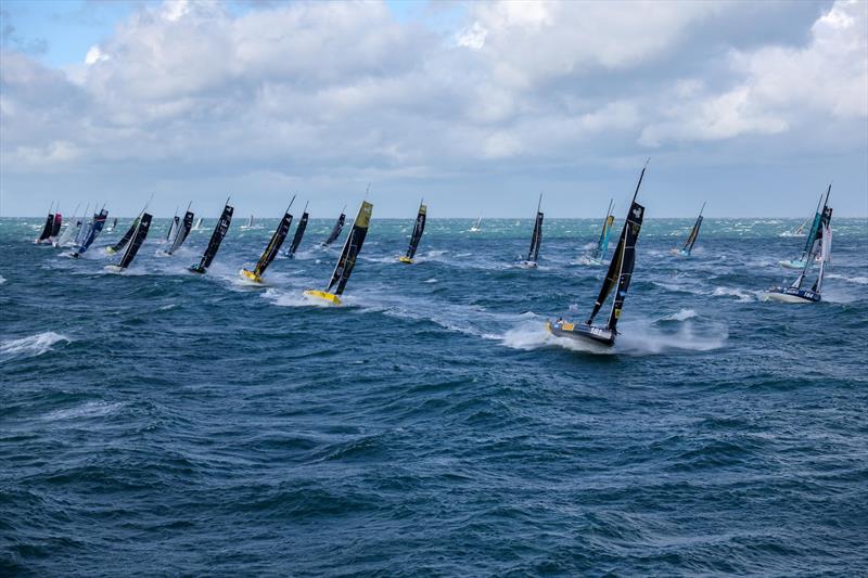 Class 40 start of Transat Jacques Vabre in Le Havre, France, on October 29, 2023 photo copyright Jean-Marie Liot taken at  and featuring the Class 40 class