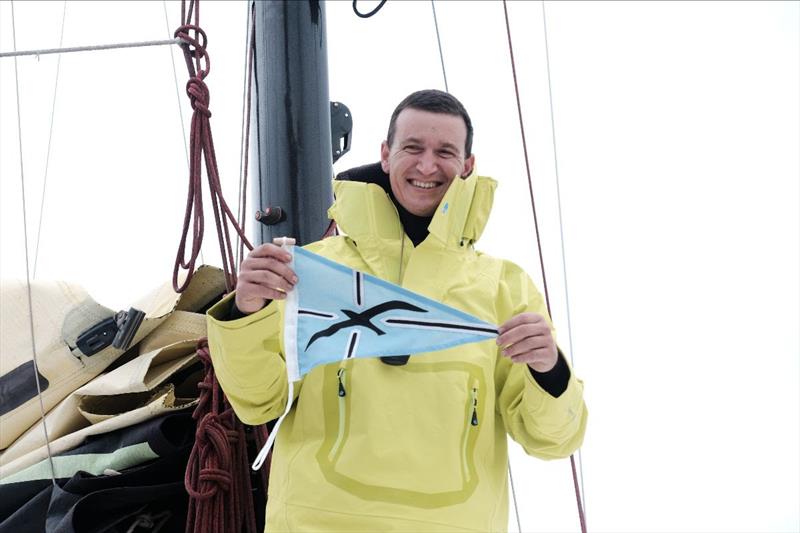 Riccardo Tosetto with IACH burgee - Obportus - photo © Riccardo Tosetto