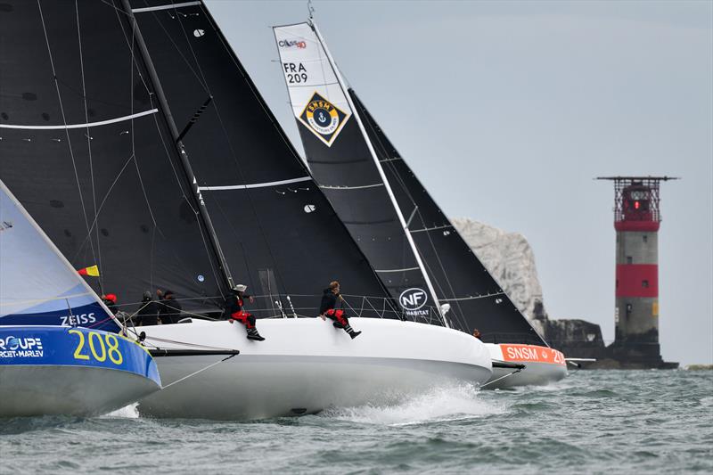 Class40s neck and neck exiting the Solent yesterday in the Rolex Fastnet Race - photo © James Tomlinson / RORC