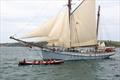 Irene of Bridgewater, a West Country trading ketch built in in 1907 will act as the Falmouth Classics' committee boat for the three races © Nigel Sharp