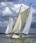 Three Classics and Gaffers enjoying a close race at the 52nd annual Mersea Week &copy; Chrissie Westgate