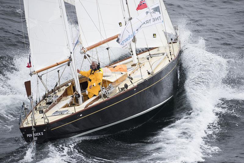 French legend Loick Peyron aboard Pen Duick II during The Transat bakerly photo copyright Lloyd Images taken at  and featuring the Classic Yachts class