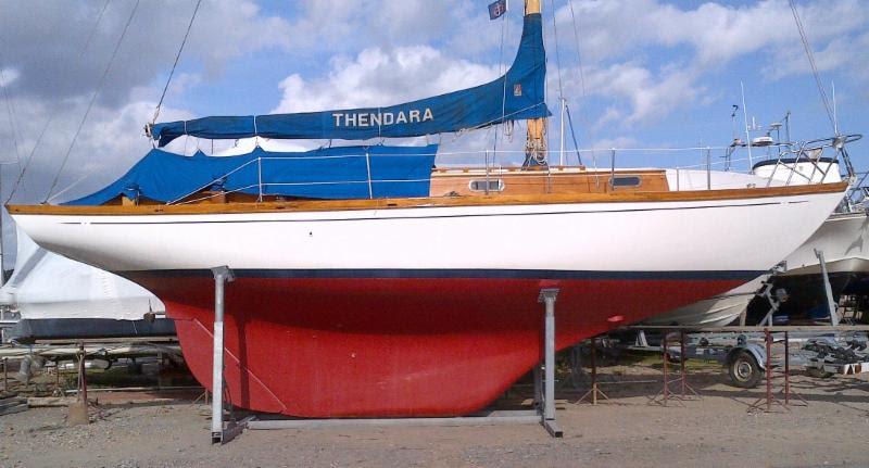 Thendara showing off her lines in the yard photo copyright Chris Day taken at  and featuring the Classic Yachts class