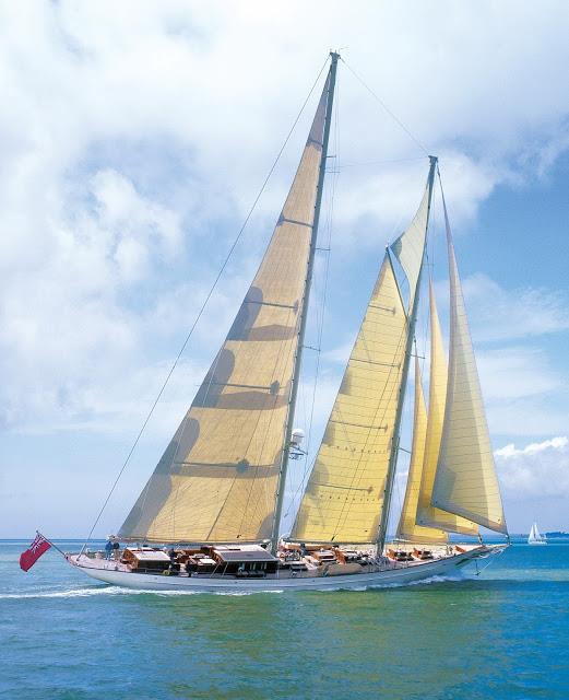 Royal Huisman built 50m Borkumriff IV photo copyright Roy Roberts taken at Real Club Náutico de Palma and featuring the Classic Yachts class