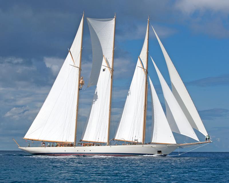The Beautiful 65m Schooner Adix Wins The Classic Class In The Mount Gay Round Barbados Race