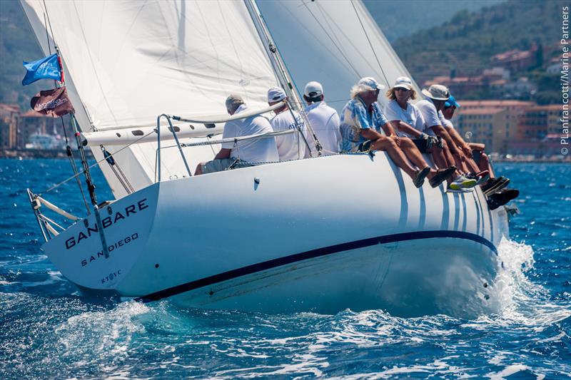 Ganbare upwind on day 4 at Panerai Classic Yachts Challenge at Argentario Sailing Week photo copyright Pierpaolo Lanfrancotti taken at Yacht Club Santo Stefano and featuring the Classic Yachts class