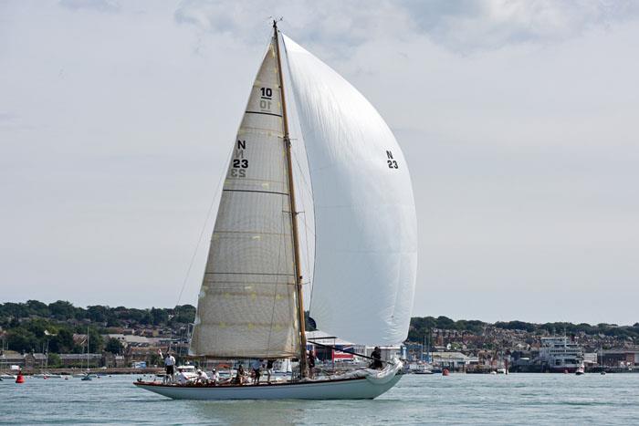 Bojar ghosts along in the Solent on day 1 at Charles Stanley Direct Cowes Classics Week photo copyright Rick Tomlinson / www.rick-tomlinson.com taken at Royal London Yacht Club and featuring the Classic Yachts class