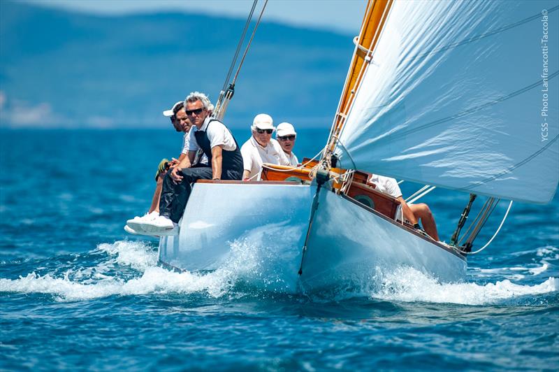 Patrizio Bertelli and Linett at the Argentario Sailing Week and Panerai Classic Yacht Challenge photo copyright Fabio Taccola taken at Yacht Club Santo Stefano and featuring the Classic Yachts class