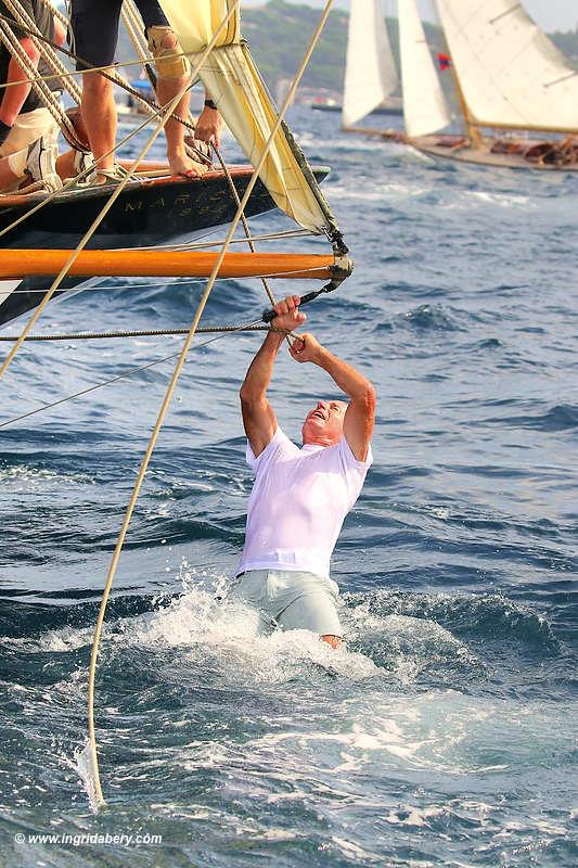 Classics Marigold (black hull) and Endrick crash at Les Voiles de Saint-Tropez 2019 - photo © Ingrid Abery / www.ingridabery.com