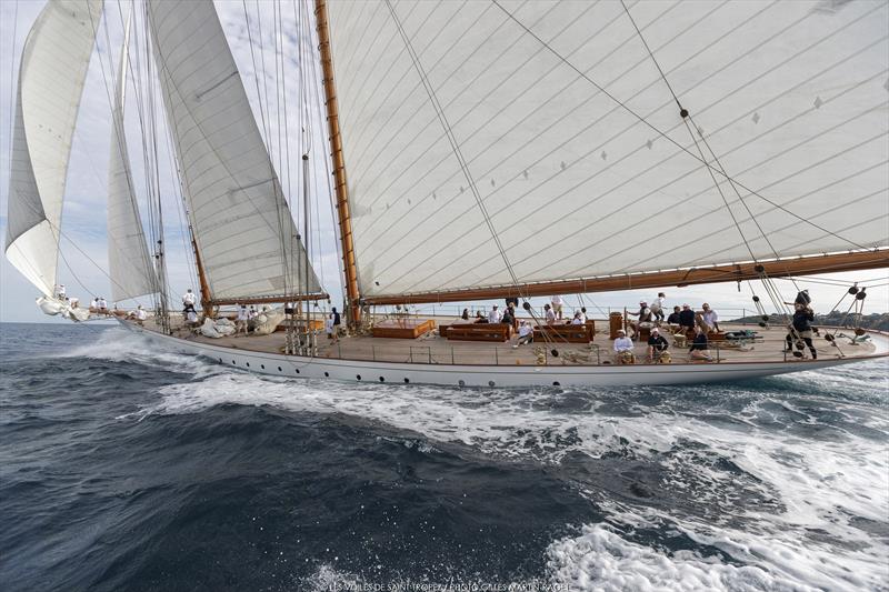 The magnificent Elena of London won her schooner match race with Puritan in the GTR class during Les Voiles de Saint-Tropez - photo © Gilles Martin-Raget