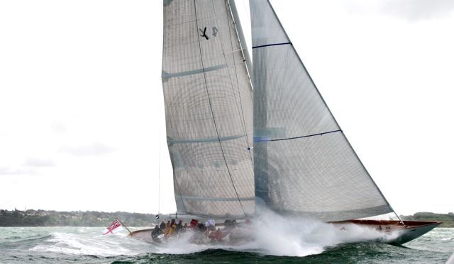 Hugh Morrison and a bunch of willing volunteers take his ninety-foot Savannah out for an exhilarating sail photo copyright Barry James Wilson taken at  and featuring the Classic Yachts class