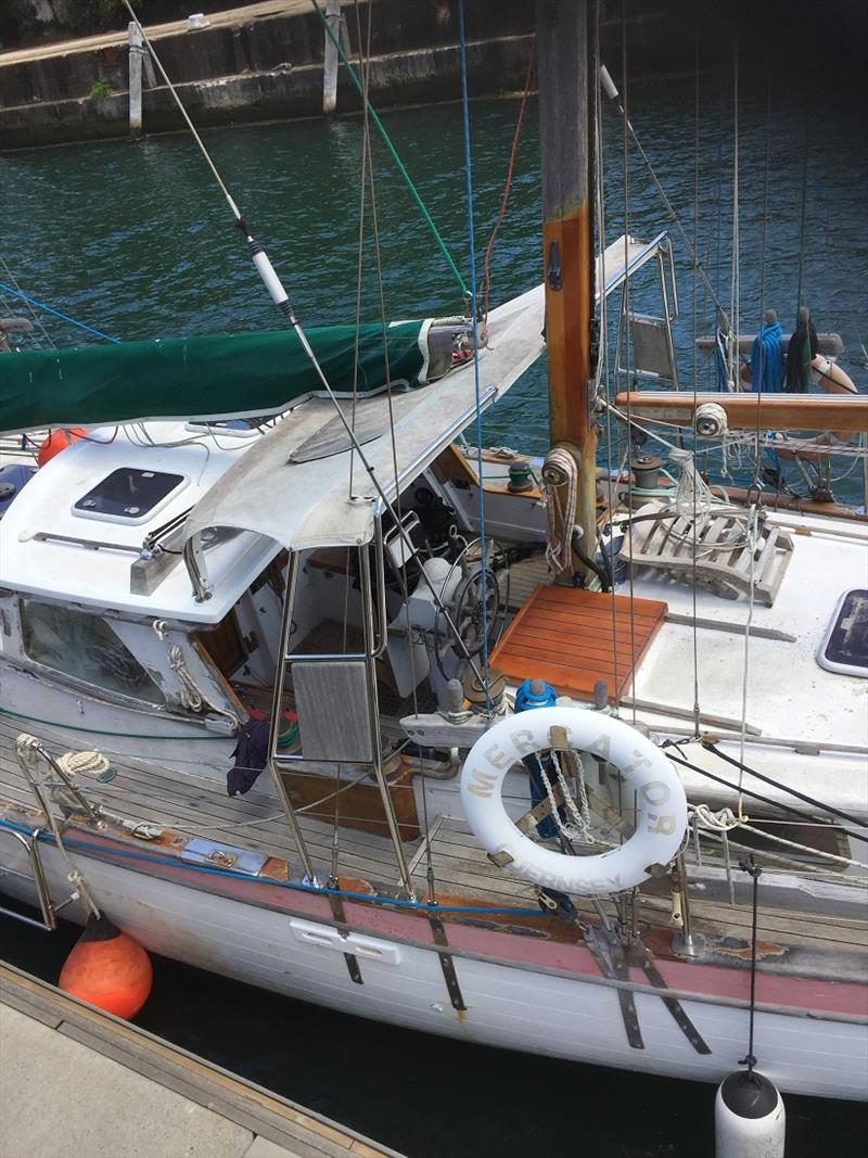 The old Herreshoff 53' ready to be lifted onto the hardstand at Woolwich Dock photo copyright Sailors With DisAbilities taken at  and featuring the Classic Yachts class