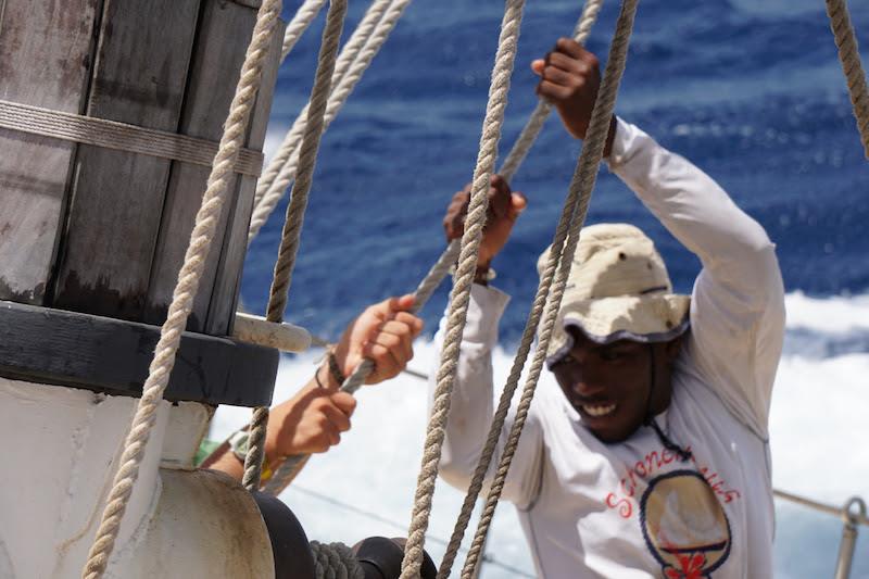 Onboard 100' Thomas Colvin Schooner Ruth - Antigua Classic Yacht Regatta 2018 - photo © Jan Hein