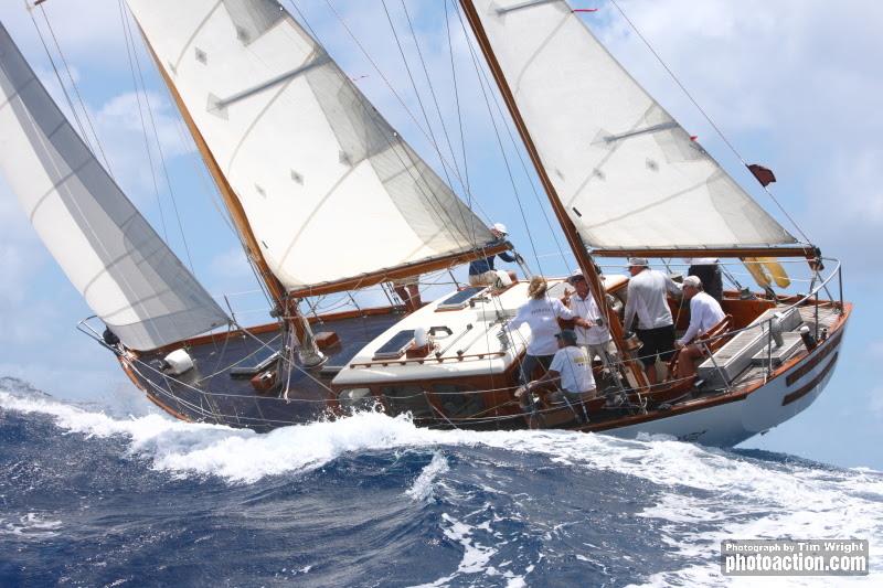 50' Petrana remains in first place in Classics GRP class - Antigua Classic Yacht Regatta 2018 photo copyright Tim Wright taken at Antigua Yacht Club and featuring the Classic Yachts class
