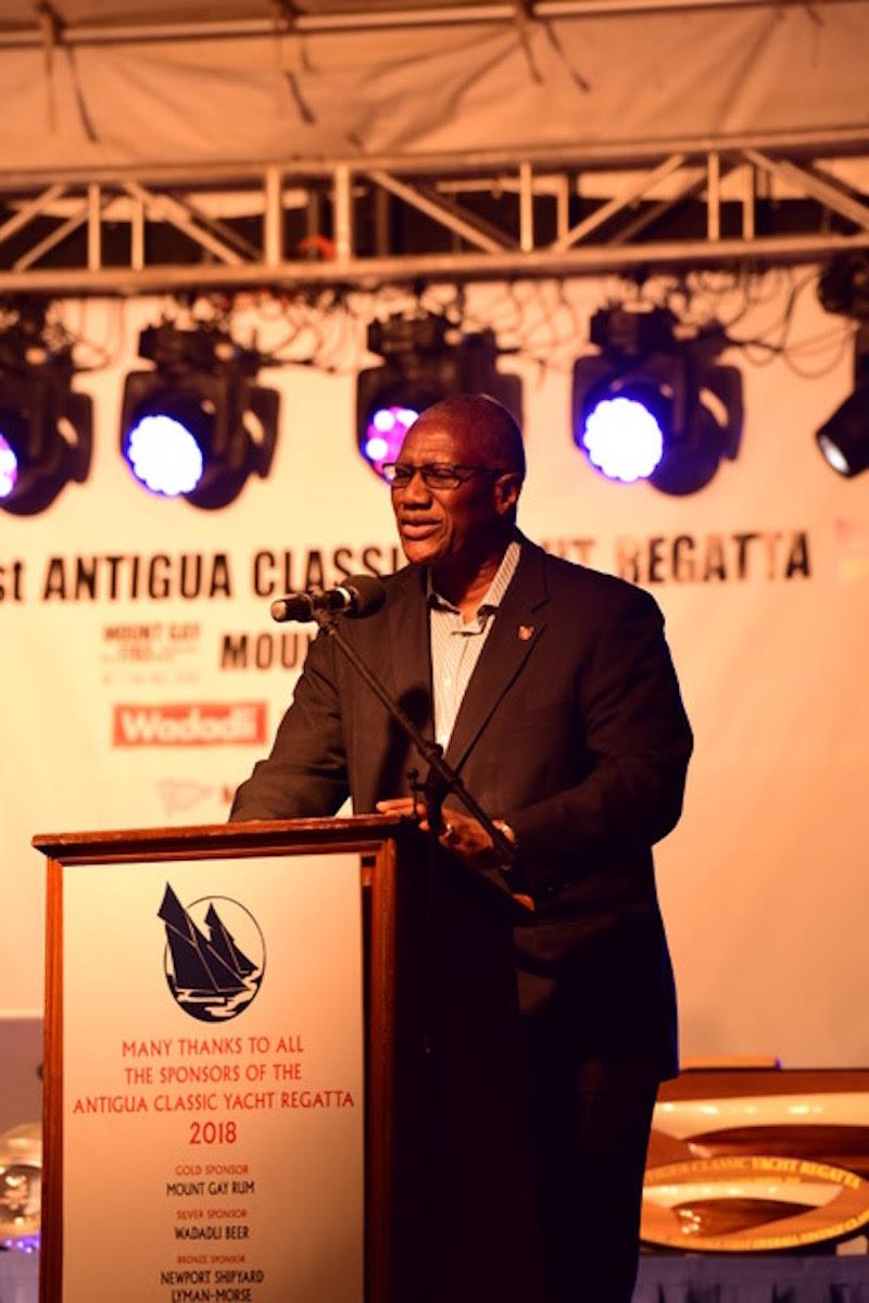 Governor General of Antigua and Barbuda, the Honourable Sir Rodney Williams - 2018 Antigua Classic Yacht Regatta photo copyright Antigua Classic Yacht Regatta taken at Antigua Yacht Club and featuring the Classic Yachts class