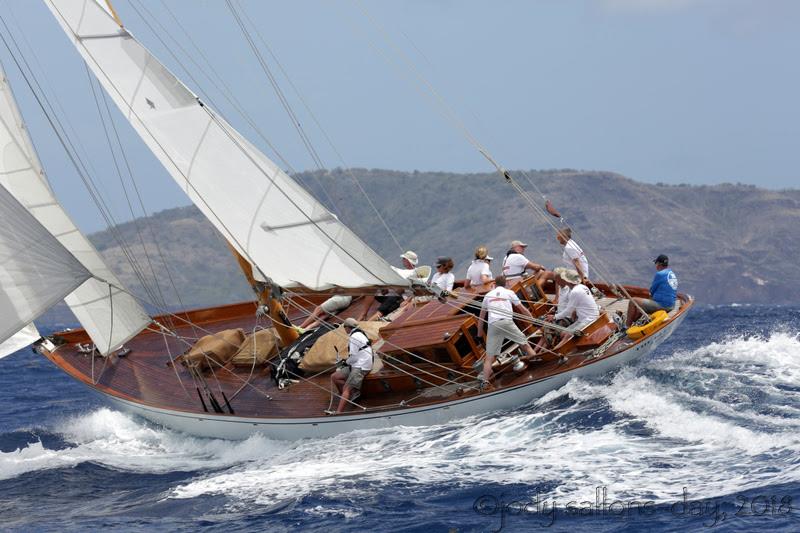 First place in Vintage Class B was 65' Alfred Mylne Marconi cutter, The Blue Peter - 2018 Antigua Classic Yacht Regatta - photo © Jody Sallons-day