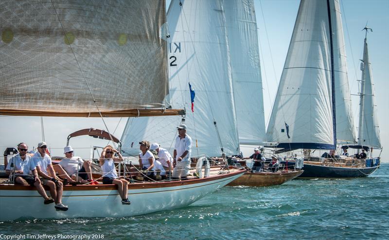 Class 2 finds enough wind fo some close quarters battles on day 3 of Cowes Classics Week - photo © Tim Jeffreys Photography