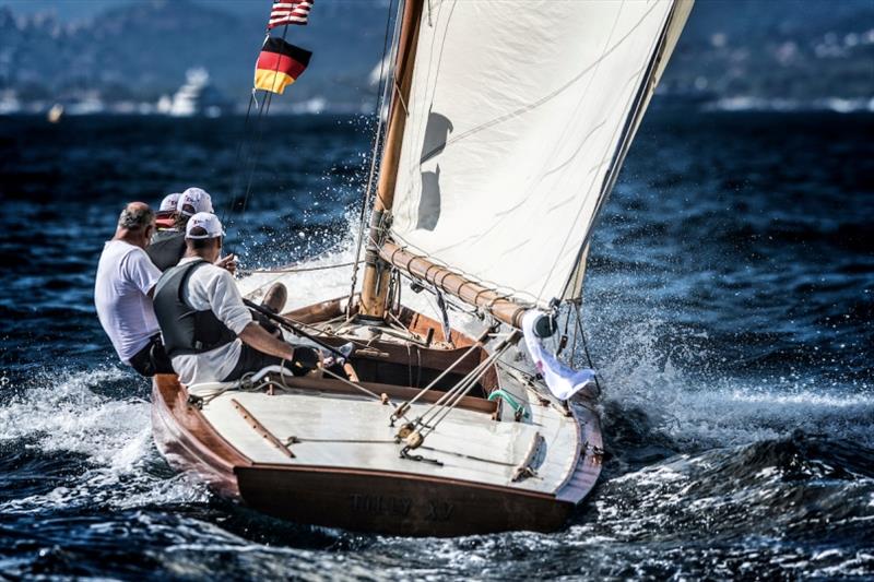 Tilly XV approaching the finishing line photo copyright Juerg Kaufmann / www.go4image.com taken at Gstaad Yacht Club and featuring the Classic Yachts class