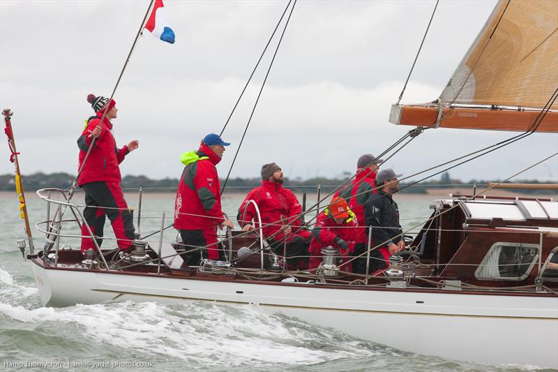 Week 2 of the HYS Hamble Winter Series photo copyright Hamo Thornycroft / www.yacht-photos.co.uk taken at Hamble River Sailing Club and featuring the Classic Yachts class