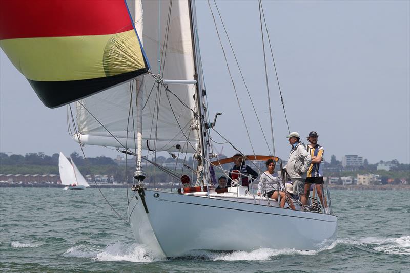 Fair Winds II skippered by Mark Chew having a wonderful regatta with three wins and currently leading the regatta by 8 points after a drop photo copyright Alex McKinnon Photography taken at Royal Yacht Club of Victoria and featuring the Classic Yachts class