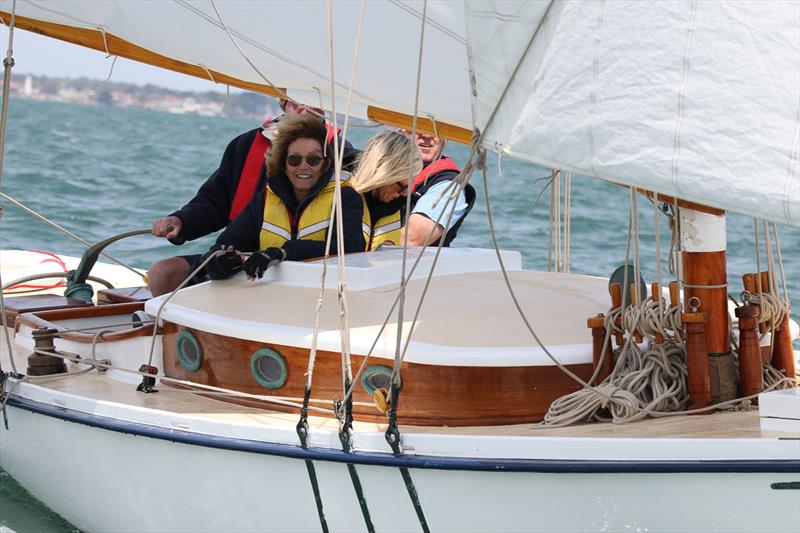 The crew of Oenone skippered by Helen Lovett enjoying a lovely afternoon on the water. - photo © Alex McKinnon Photography