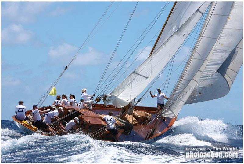 Mathew Barker's 1929 65' Alfred Mylne sloop The Blue Peter - Antigua Classic Yacht Regatta - photo © Tim Wright / www.photoaction.com