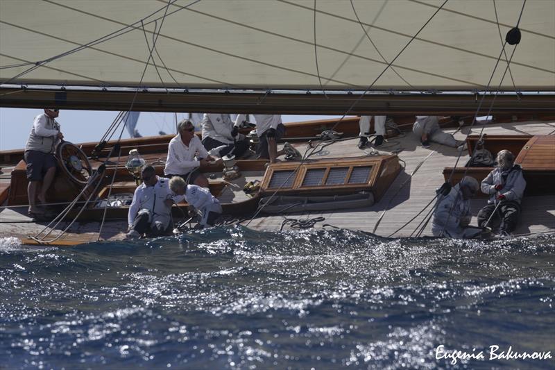 Final day of  Classic Yachts participating in the  Regates Royales Cannes, September 2019 photo copyright Eugenia Bakunova / www.mainsail.ru taken at Yacht Club de Cannes and featuring the Classic Yachts class