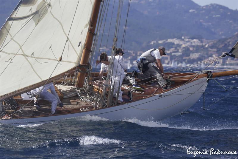 Final day of  Classic Yachts participating in the  Regates Royales Cannes, September 2019 photo copyright Eugenia Bakunova / www.mainsail.ru taken at Yacht Club de Cannes and featuring the Classic Yachts class