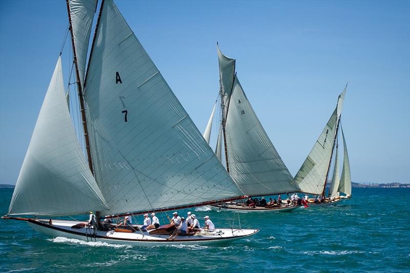 Rainbow (nearsest the camera), Thelma, Ariki - 2020 Mahurangi Regatta - Mahurangi Cruising Club - January 25, 2020 - photo © Richard Gladwell / Sail-World.com