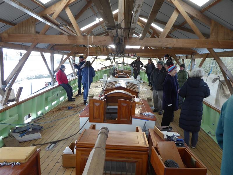 “Pellew”, a deck view of Pellew - the faithfully reconstructed Falmouth Pilot Cutter based on the “Vincent” photo copyright John Gallagher taken at  and featuring the Classic Yachts class