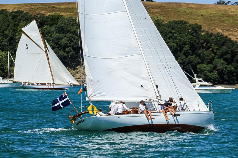 Arohia with Rawhiti tacking in the background - Mauhrangi Regatta - January 2020 - Mahurangi Harbour photo copyright Richard Gladwell / Sail-World.com taken at  and featuring the Classic Yachts class