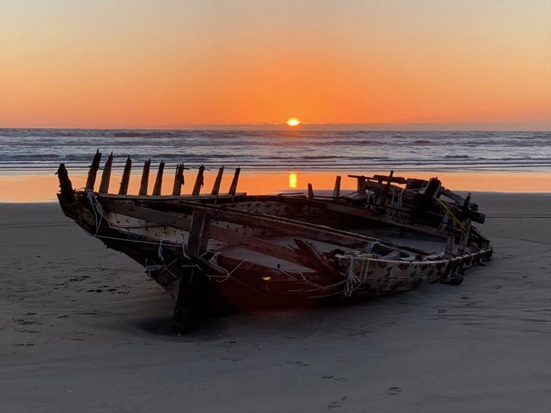 The remains of the 53ft Daring lost in 1865 at the entrance to the Kaipara Harbour are exposed after a storm in 2018 photo copyright Classic Yacht Charitable Trust taken at Royal New Zealand Yacht Squadron and featuring the Classic Yachts class