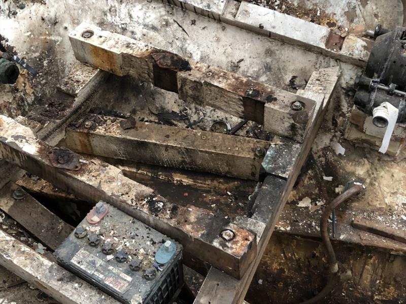 Ida's engine bed prior to restoration photo copyright Classic Yacht Charitable Trust taken at Royal New Zealand Yacht Squadron and featuring the Classic Yachts class