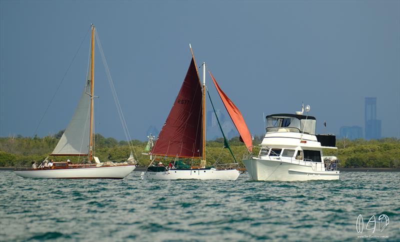 Finish or race one with the city getting soaked in the background - Vintage Yacht Regatta - photo © Mitch Pearson / Surf Sail Kite