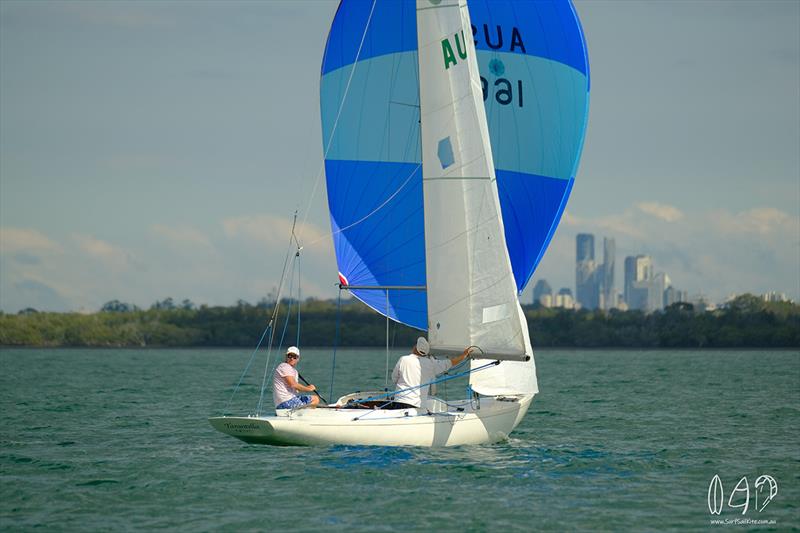 The dragon leading the fleet towards the dark syies - Vintage Yacht Regatta - photo © Mitch Pearson / Surf Sail Kite