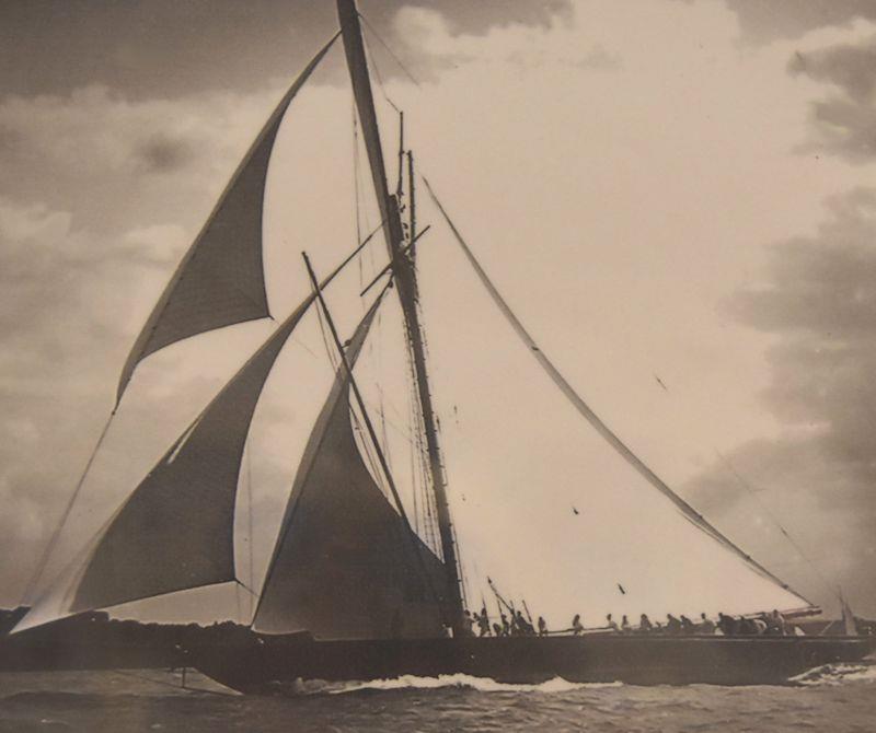 Britannia fully powered up under her original (pre-J Class) rig in 1894 photo copyright Isle of Wight Maritime Museum taken at  and featuring the Classic Yachts class