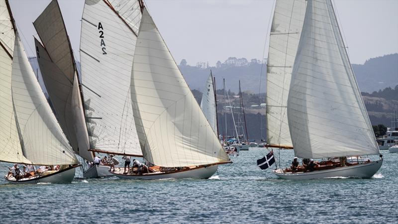 Pre-Start - A Class - Mahurangi Regatta - January 29, 2022 photo copyright Richard Gladwell - Sail-World.com/nz taken at  and featuring the Classic Yachts class