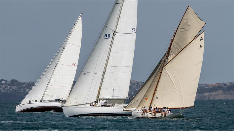 Rawene (A5 - 1908, Logan), Ta'Aroa - A50 - S&S 1964, and Northerner (A43 - Stewart 1964) - Mahurangi Regatta - Janury 29, 2022 photo copyright Richard Gladwell - Sail-World.com/nz taken at  and featuring the Classic Yachts class