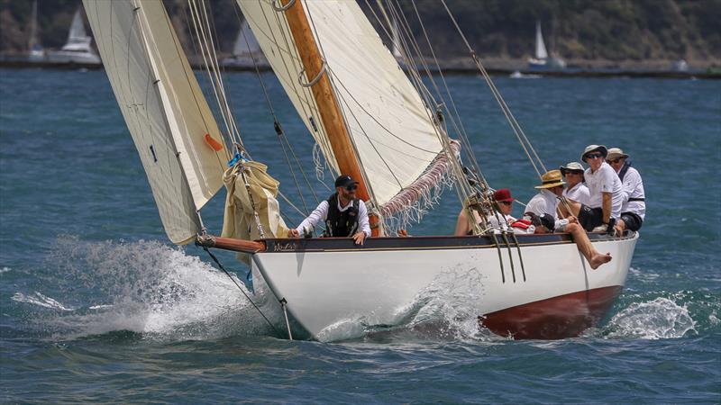 Rainbow (A7 - Logan 1895) in Kawau Bay - Mahurangi Regatta - January 29, 2022 photo copyright Richard Gladwell - Sail-World.com/nz taken at  and featuring the Classic Yachts class