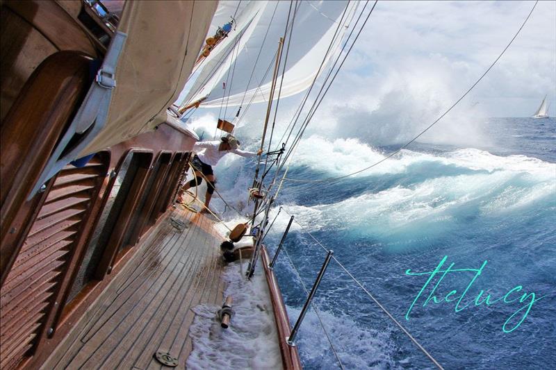 Wild racing on board Aschanti IV - 2022 Antigua Classic Yacht Regatta photo copyright TheLucy taken at Antigua Yacht Club and featuring the Classic Yachts class