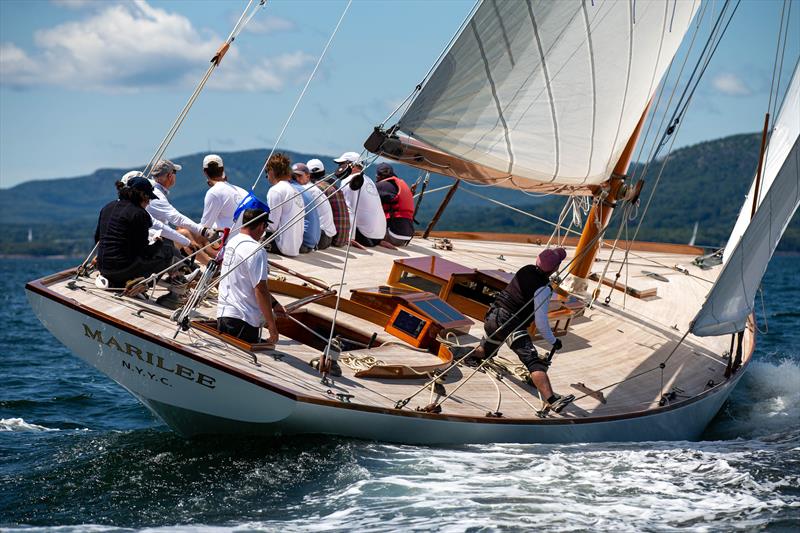 Racecourse action at the Camden Classic Cup  photo copyright Alison Langley www.langleyphoto.com taken at New England Sailing Club and featuring the Classic Yachts class