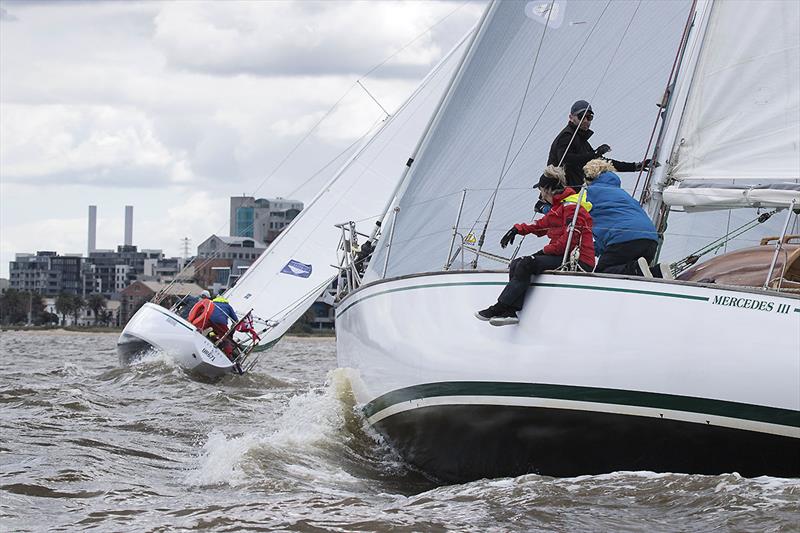 Martin Ryan skippering Mercedes III had a great day on the water with two firsts - photo © A. J. McKinnon