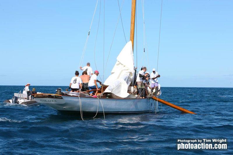 Misfortune for Galatea - 2023 Pure Grenada Sailing Week - Day 4 photo copyright Tim Wright / www.photoaction.com taken at  and featuring the Classic Yachts class