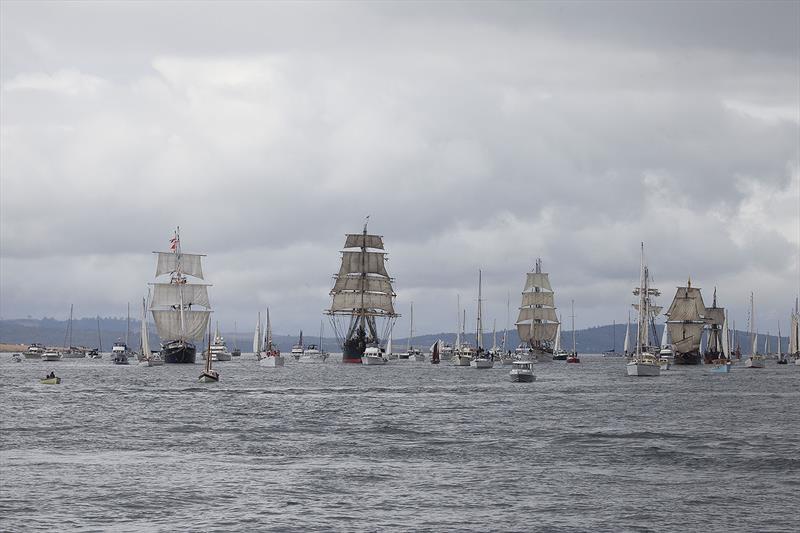 2023 Australian Wooden Boat Festival in Hobart - and the parade marches along the River Derwent - photo © John Curnow